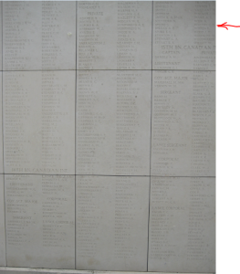 Private Charles Douglas Barry Whitby, No. 26022 (RMR) - Menin Gate  Memorial, Ypres