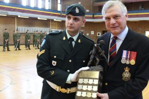 Corporal Joseph David receiving his trophy from His Worship Peter Trent, Mayor of Westmount - 03 May 2015