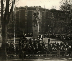 2nd Battalion RMR at Westmount cenotaph during WW2