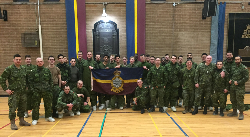 9 Platoon and Company HQ folks back in the warmth of the RMR's armoury