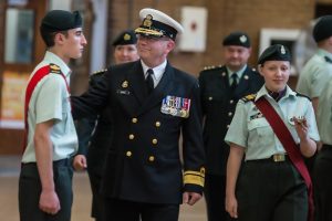 RAdm Hawco reviewing the RCACC 2806 50th anniversary ACR parade